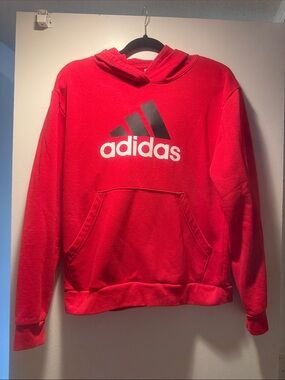 Adidas Red Hoodie with Black Logo